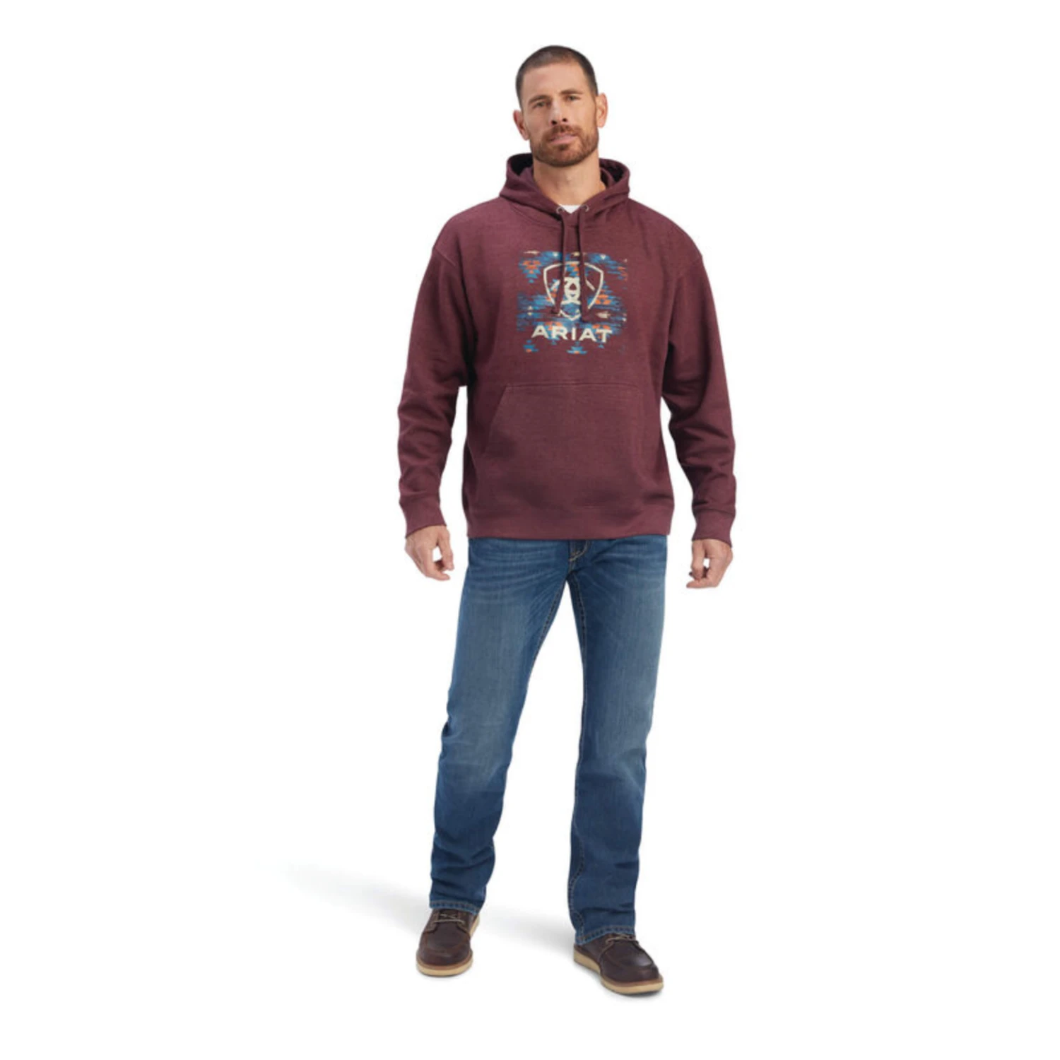 Ariat® Men's Southwest Block Malbec Heather Hoodie 10041722