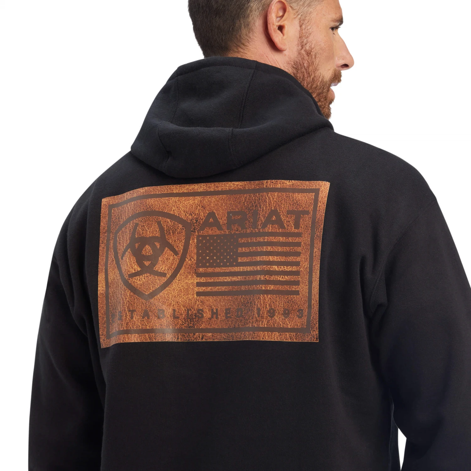Ariat® Men's Black EST Block Logo Graphic Hoodie 10041724