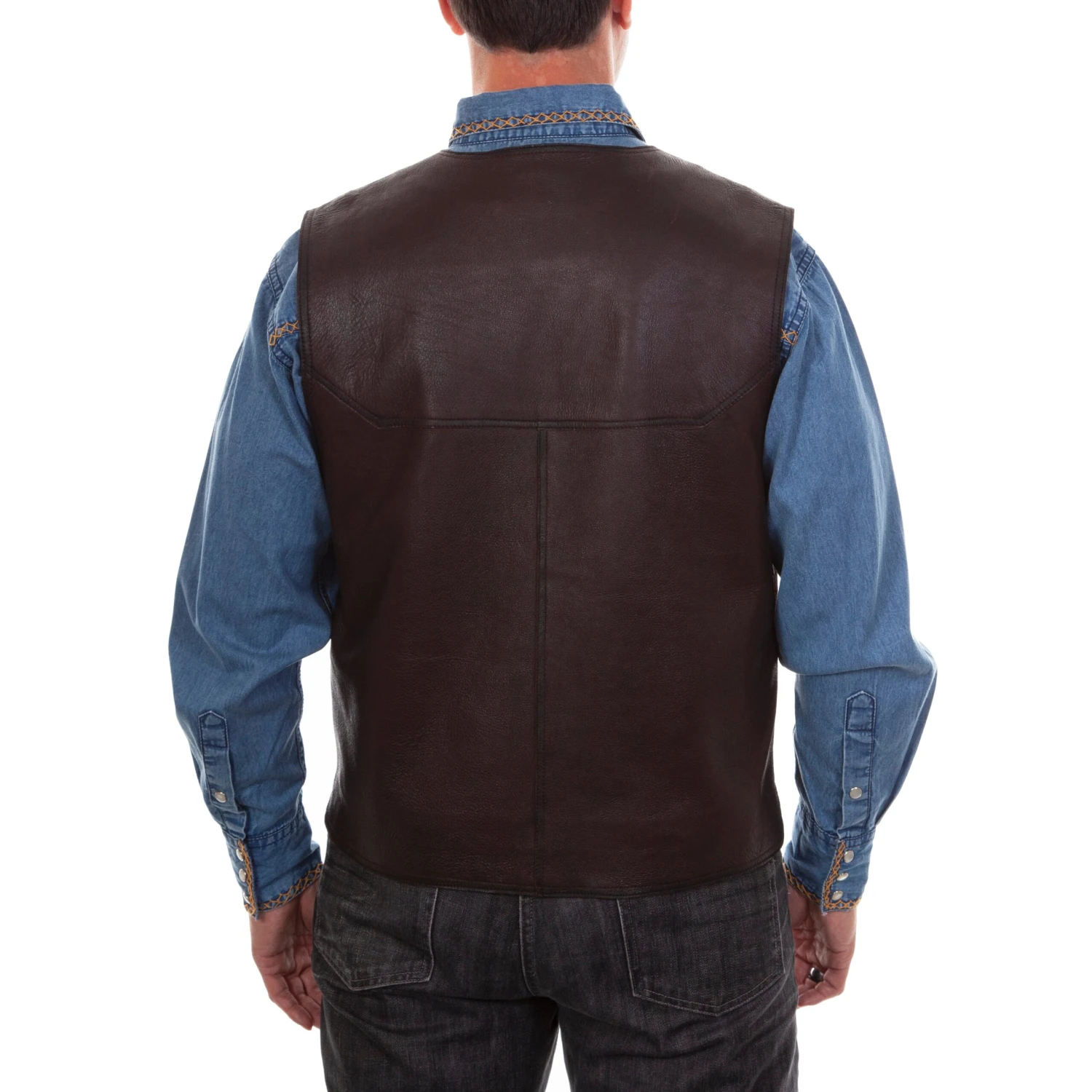 Scully Men's Rugged Lamb Brown Vest 1012-73