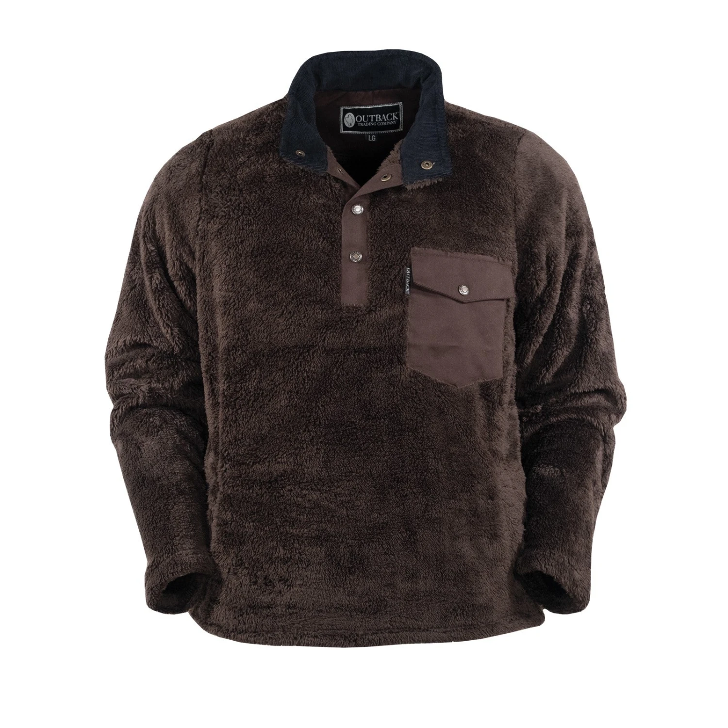 Outback Trading Company Men's Bristol Brown Henley Pullover 48735-BRN