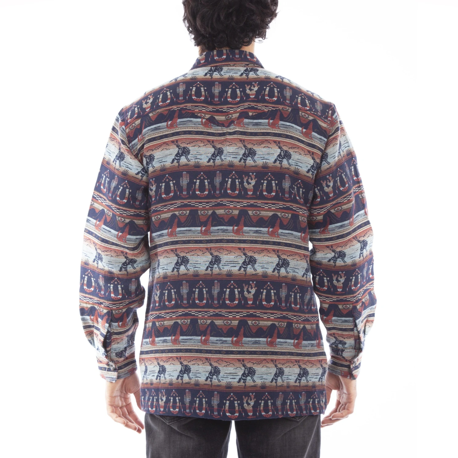 Scully Men's Southwest Button Front Navy Jacket 5296-NAV