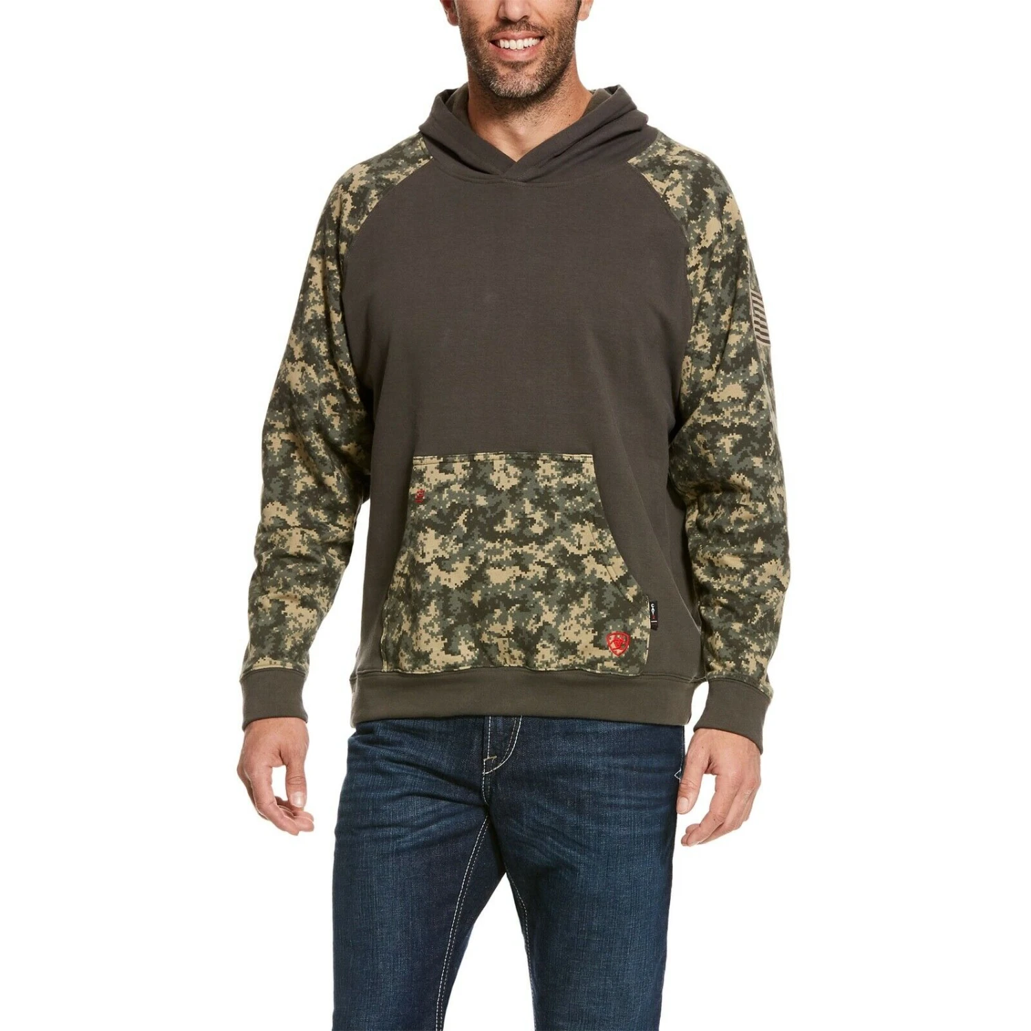 Ariat® Men's FR DuraStretch Patriot Sage Green Camo Hoodie 10027911