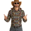 Rock & Roll Cowboy Men's Black Scenic Snap Shirt RRMSOSRZ82-86