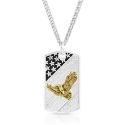 Montana Silversmiths Big Bold Stripes Dog Tag Necklace AMNC5456