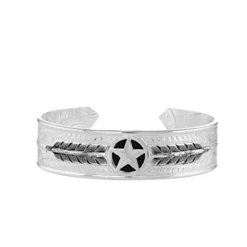 Montana Silversmiths Unisex High Star Cuff Silver Bracelet BC4877