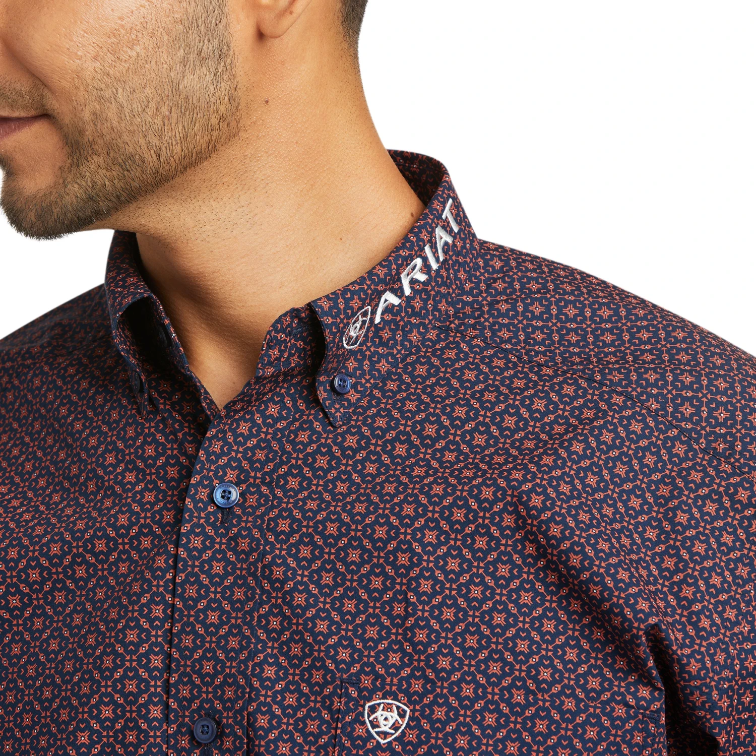 Ariat Men's Team Rives Casual Series Navy Long Sleeve Shirt 10037069