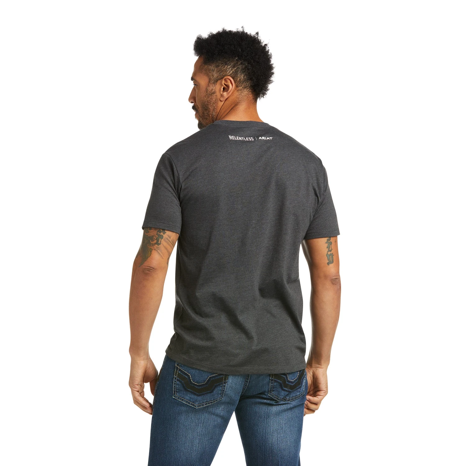 Ariat® Men's Relentless Logo Charcoal Heather T-Shirt 10037786