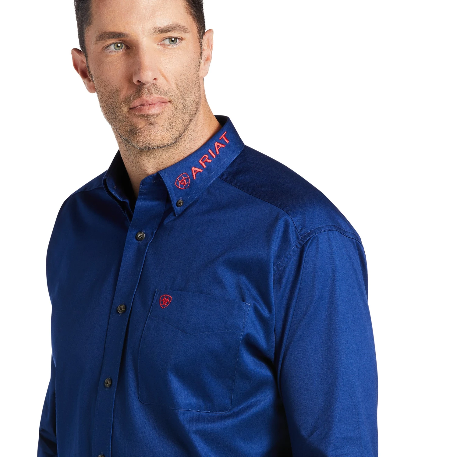 Ariat® Men's Team Logo Twill Long Sleeve Blue Depths Shirt 10038014