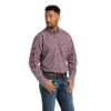Ariat Men's Team Waylen Pomegranate Button Down Shirt 10038082