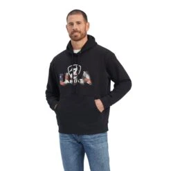 Ariat® Men's USA Proud Black Graphic Hooded Sweatshirt 10041720