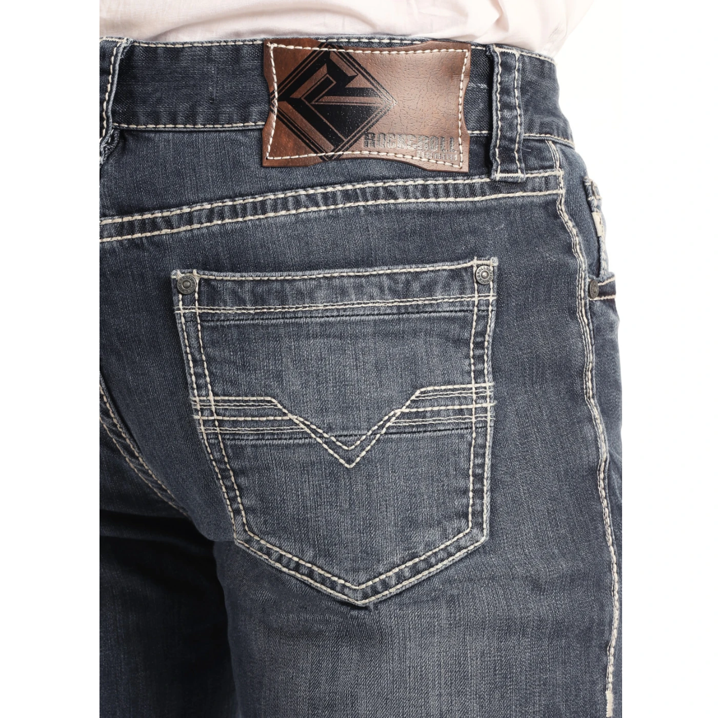 Rock & Roll Denim® Men's Relax Pistol Indigo Wash Denim Jeans M1P3473