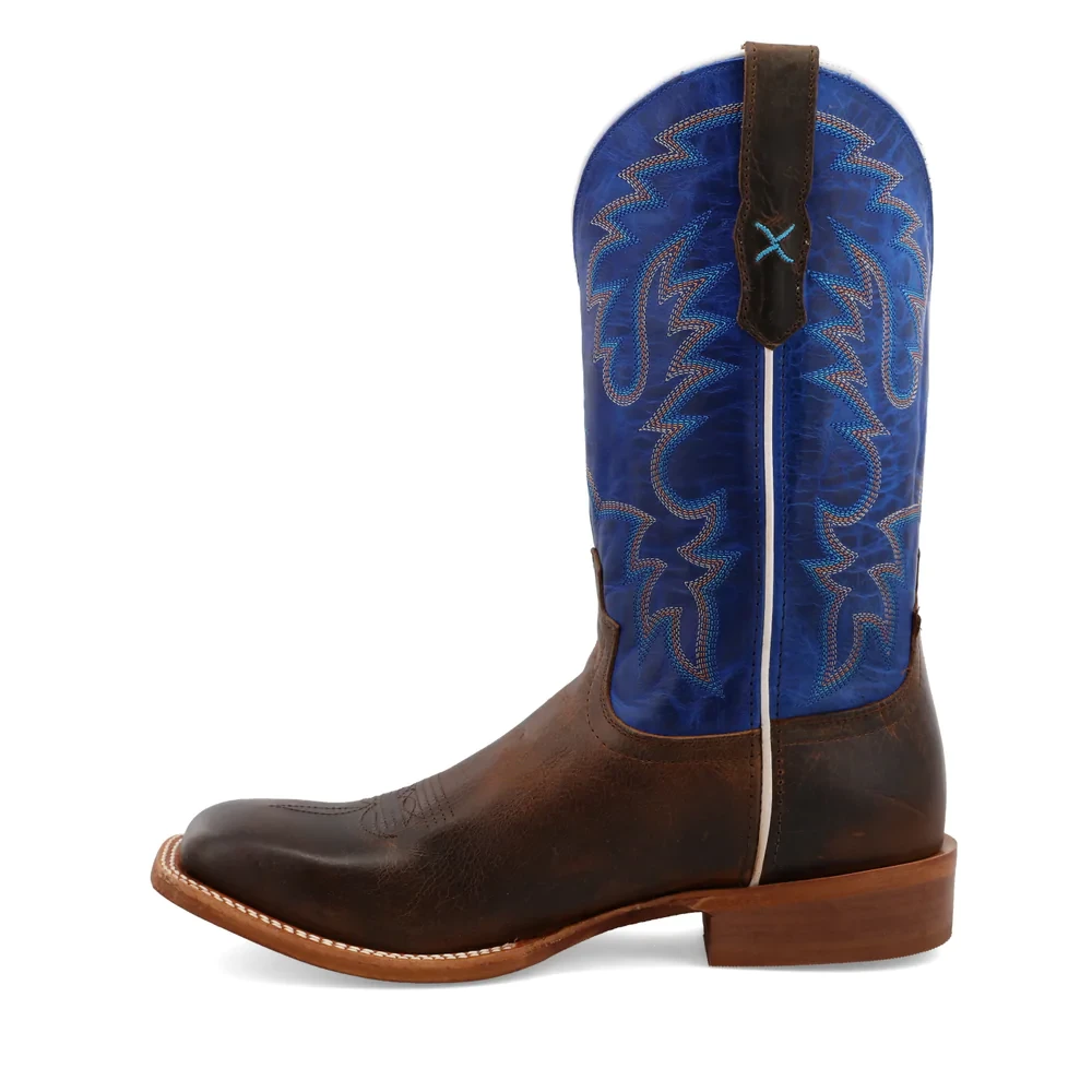 Twisted X® 12" Rancher Indigo Blue & Brown Square Toe Boots MRAL029