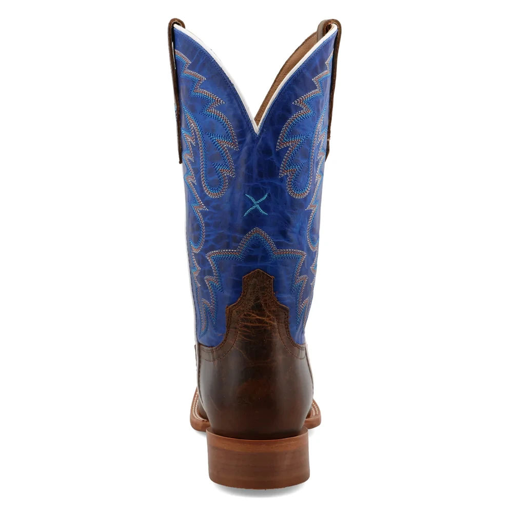 Twisted X® 12" Rancher Indigo Blue & Brown Square Toe Boots MRAL029