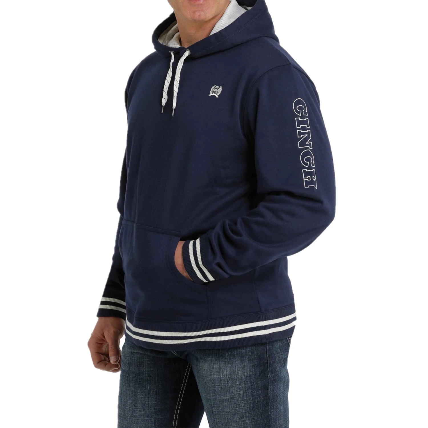 Cinch Men's Navy Logo Sleeve Pullover Hoodie MWK1206020