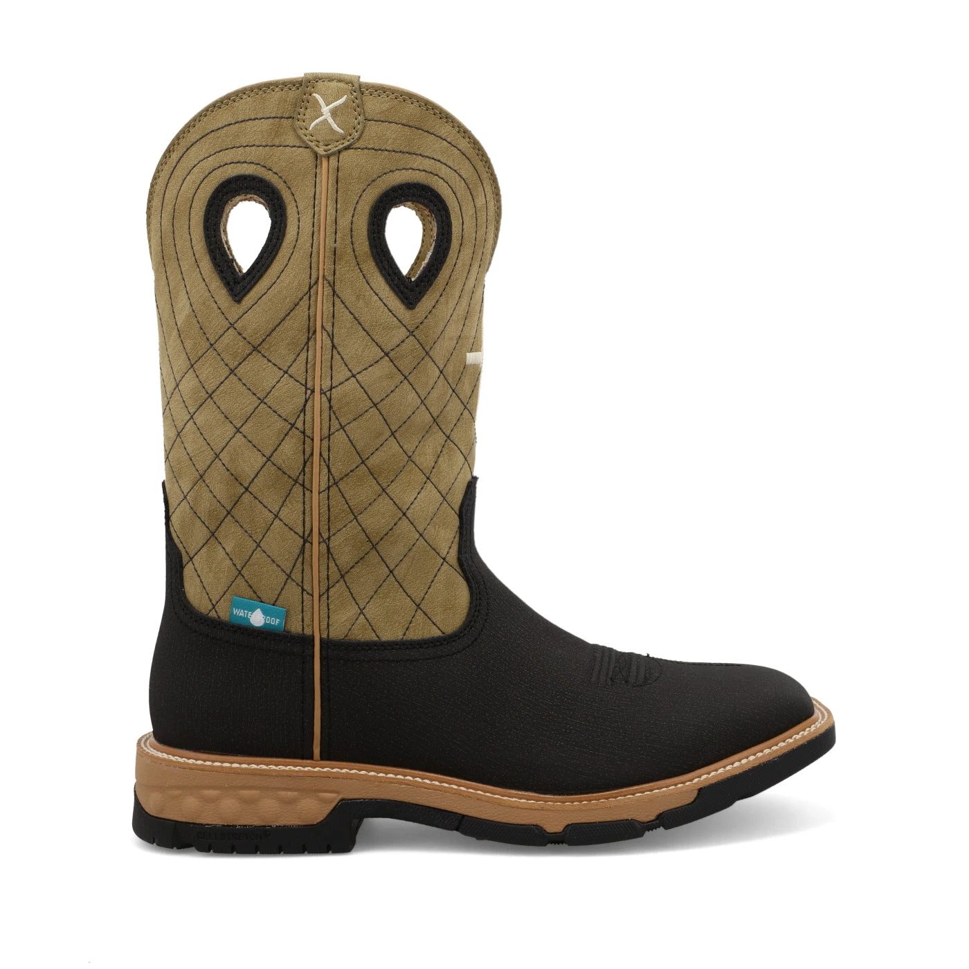 Twisted X® Men's 12" Western Charcoal & Kiwi Square Toe Work Boots MXBW007