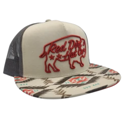 Red Dirt Hat Co.® Men's Big Bison Aztec Cream Trucker Cap RDHC271