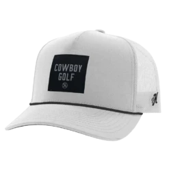 Hooey Men's Cowboy Golf 5 Panel White Trucker Cap 2330T-WH