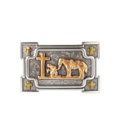 Nocona® Men's Smooth Edge Praying Cowboy Rectangle Buckle 37032