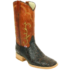 RockinLeather Men's Stamped Cowhide Leather Boot 1190