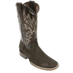Rockin Leather Men's Chocolate Sanded Python Square Toe Boots 8002