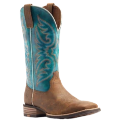 Ariat Men's Ricochet Lightweight Tan & Teal Western Boot 10044568
