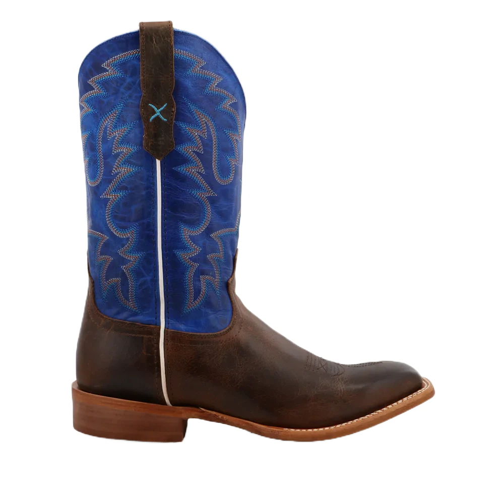 Twisted X® 12" Rancher Indigo Blue & Brown Square Toe Boots MRAL029