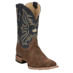 Justin Men's Dusty Blue Cowhide Dillon Wide Square Boots GR8015