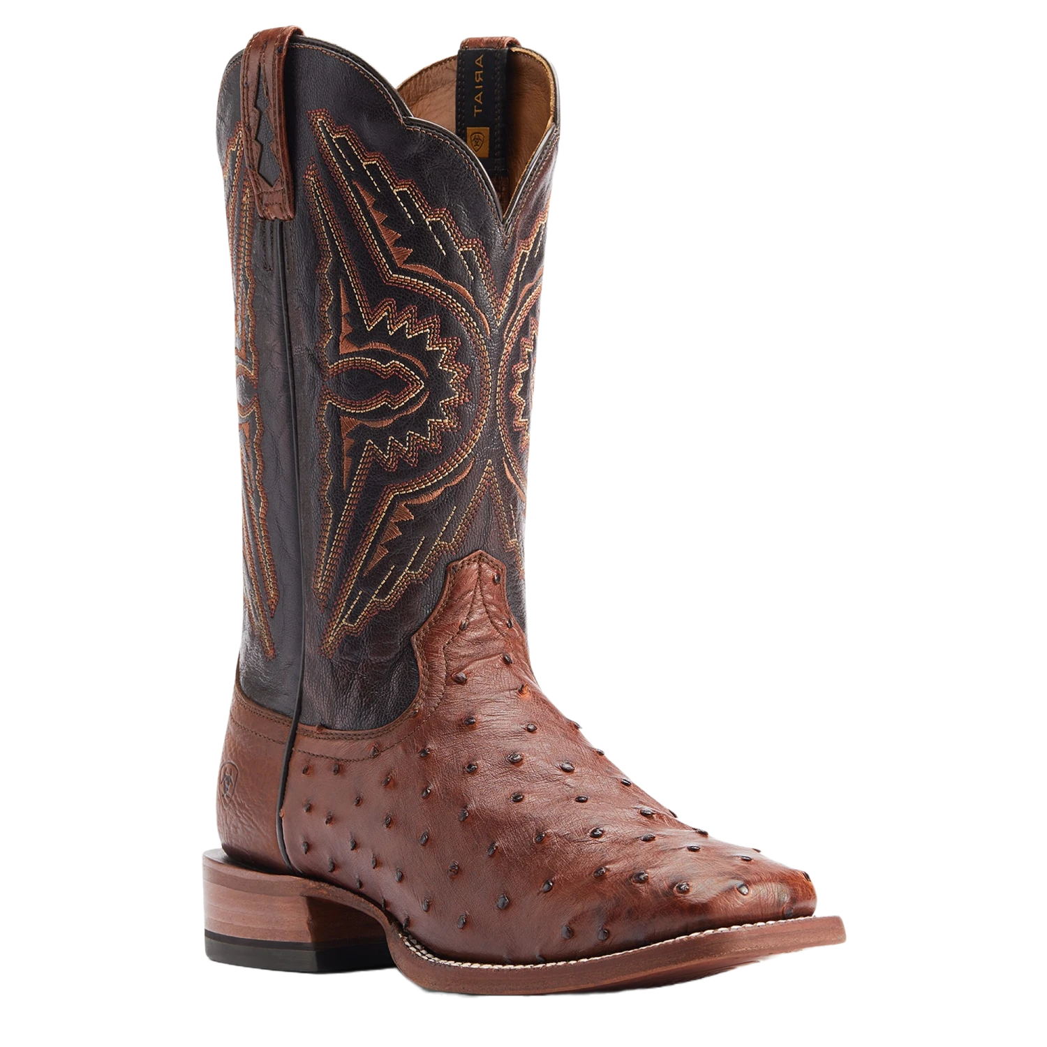 Ariat Men's Broncy Cinnamon Full QuillDark Auburn Western Boots 10044576