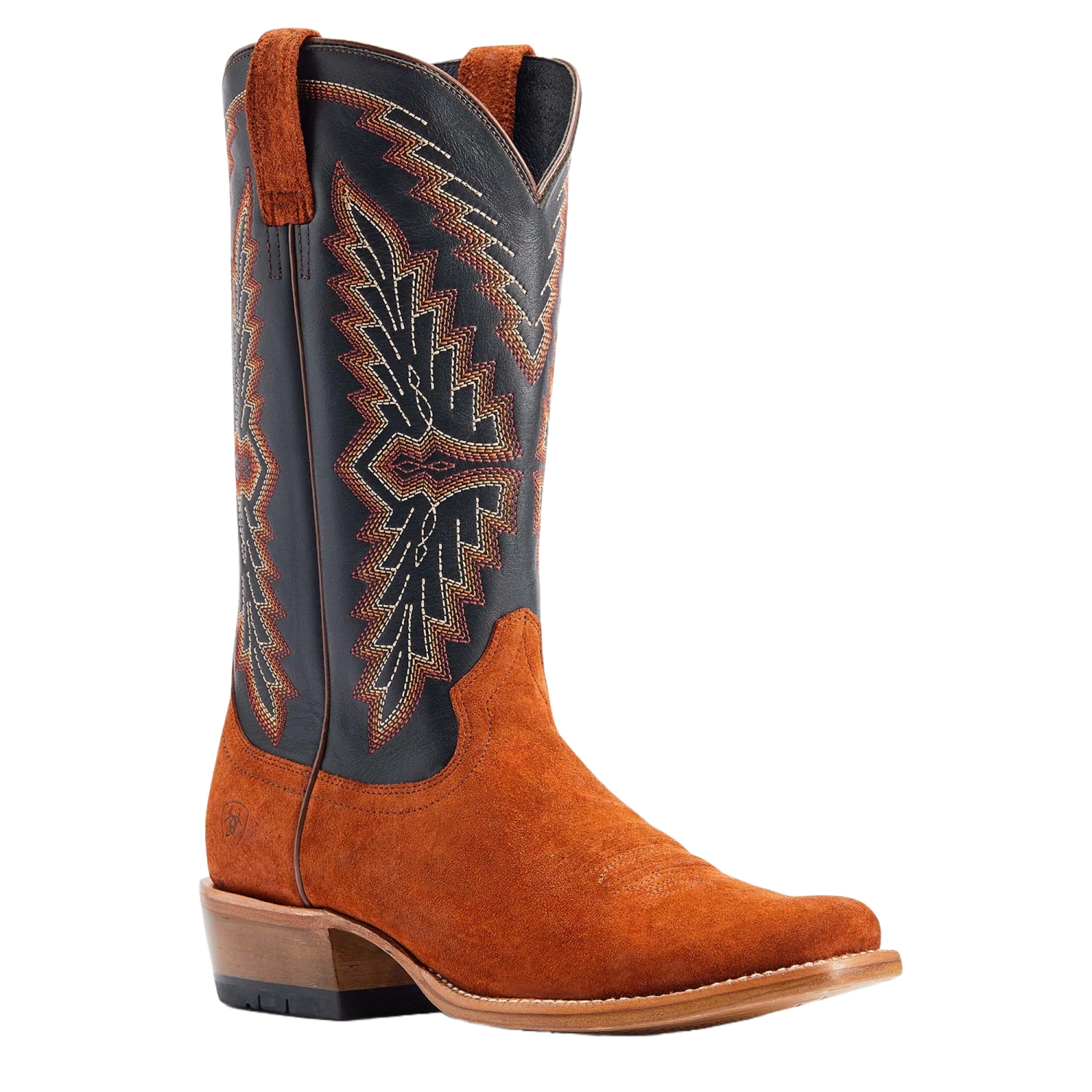 Ariat® Men's Futurity Showman Dark Copper Roughout & Black Western Boots 10044524