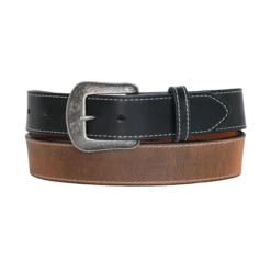 Heritage Leathers® Men's Black Three Piece Vintage Center Belt 2113