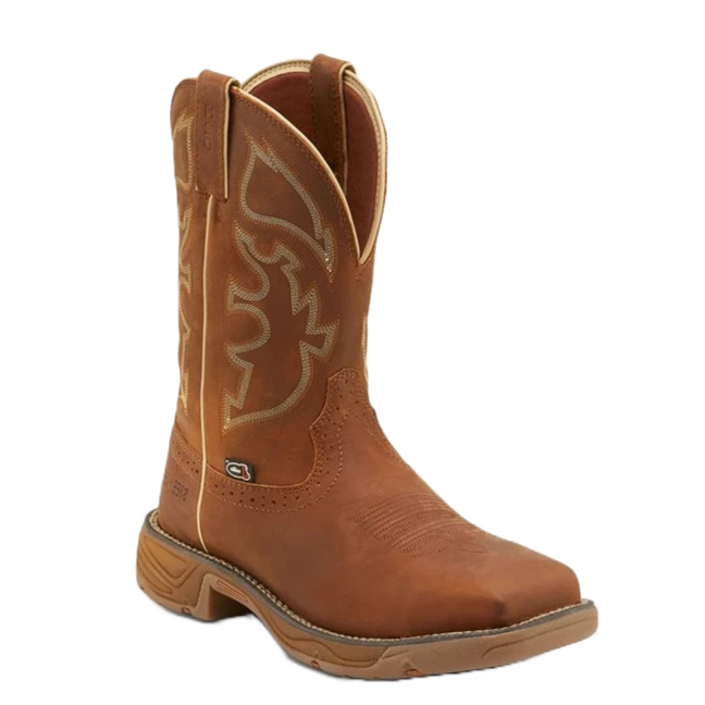 Justin Men's Stampede Rush Saddle Tan Steel Toe Work Boots WK4331