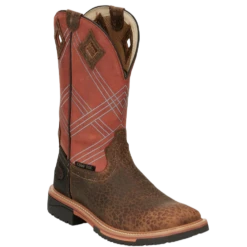 Justin® Men's Dalhart Orange Nano Square Toe Work Boots SE4218