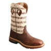 Twisted X Men's 12 Inch Elephant Print & Bone Brown Square Toe Boots MXBA006