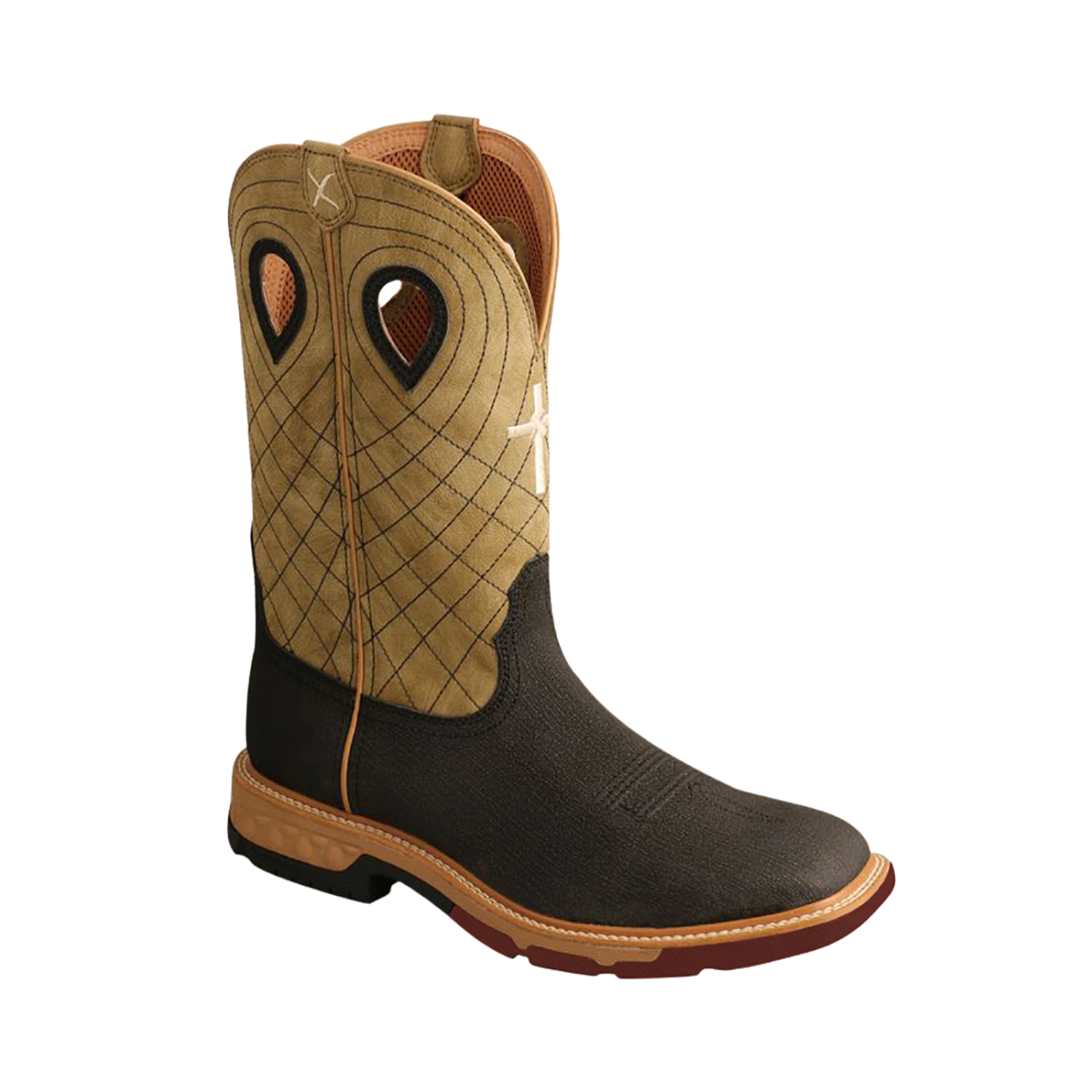 Twisted X® Men's 12" Western Charcoal & Kiwi Square Toe Work Boots MXBW007