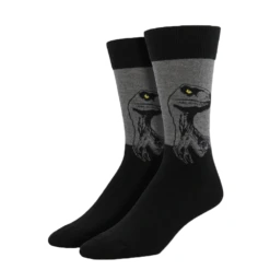 SockSmith Men's Dinosaur Raptor Grey Heather Socks MNC523-HEG