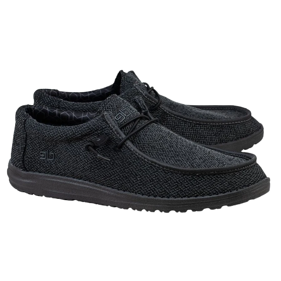 Hey Dude Men's Wally Sox Micro Total Black Shoes 150204942