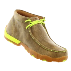 Twisted X Men's Brown Bomber/Neon Yellow Driving Mocs MDM0026