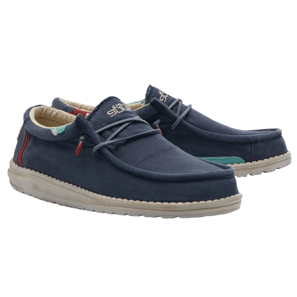Hey Dude Men's Wally Washed Blue Space Shoes 111522133