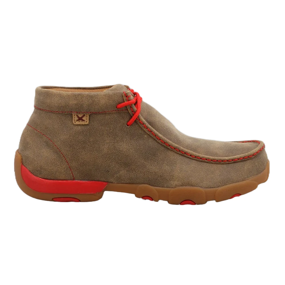 Twisted X Men's Chukka Brown & Red Driving Moc Shoe MDM0036