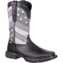 Durango Men's Rebel Faded Black & Grey Flag Square Toe Boot DDB0125