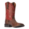 Ariat® Men's Sport Pardner Matte Brown & Red Square Toe Boots 10042391