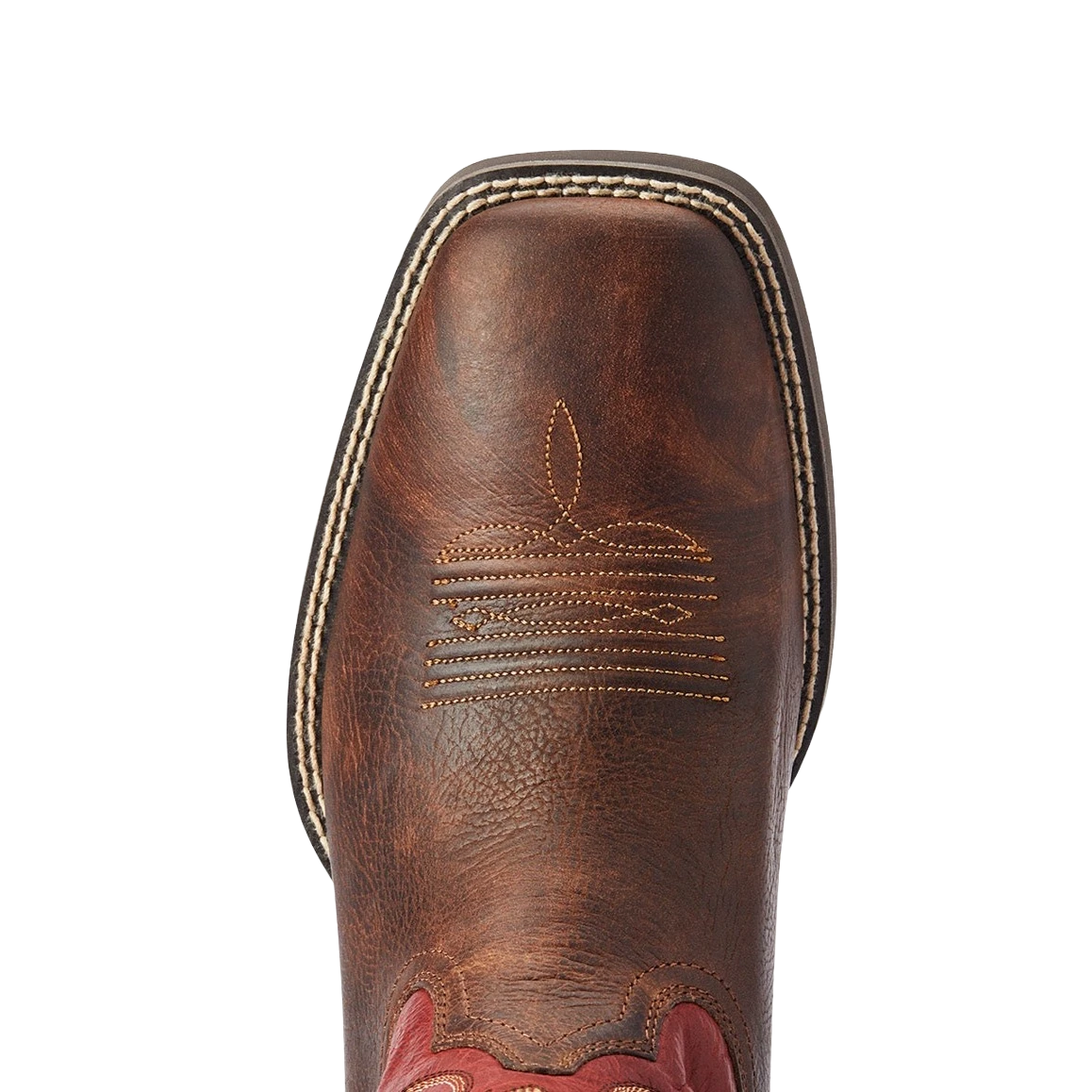 Ariat® Men's Sport Pardner Matte Brown & Red Square Toe Boots 10042391