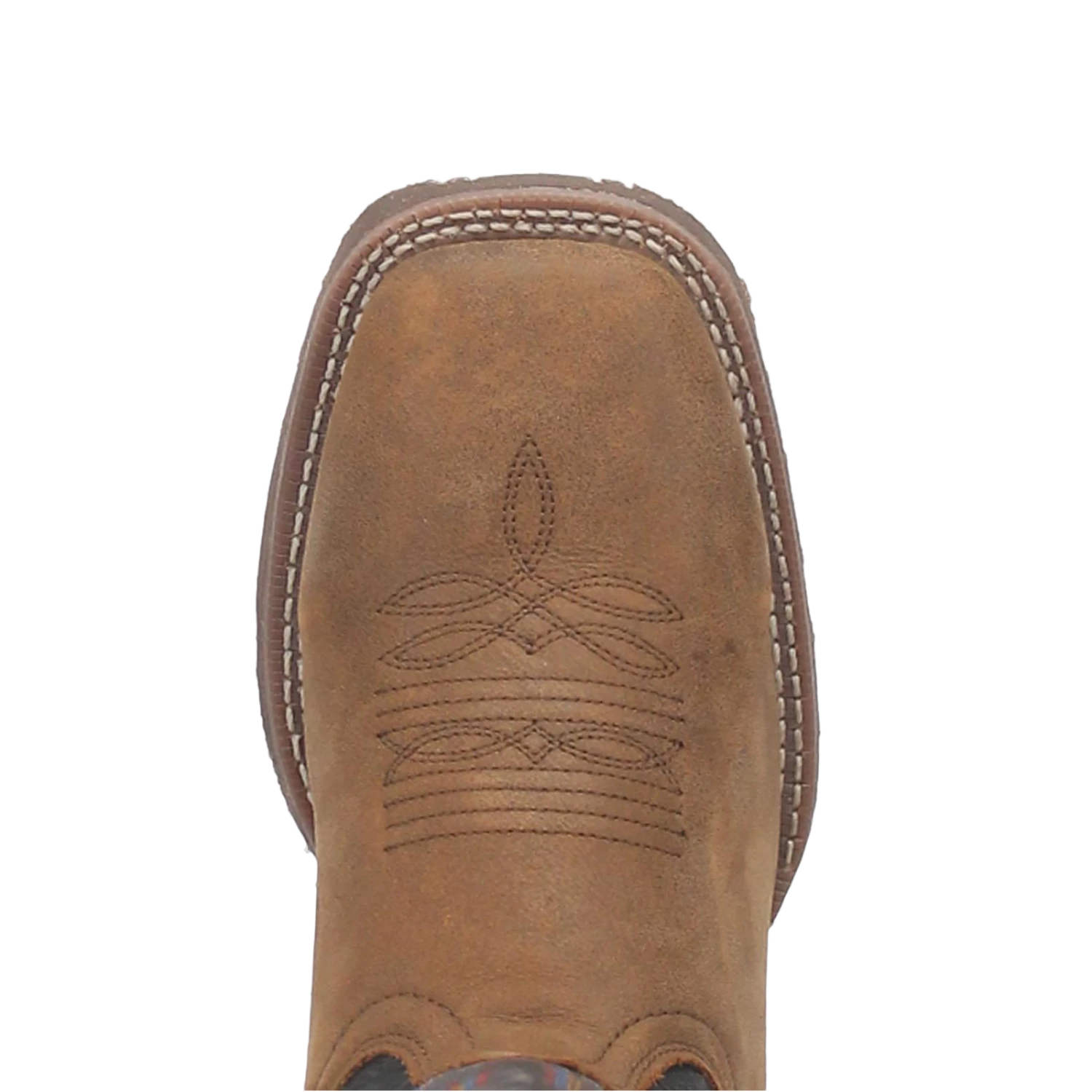 Laredo Men's Isaac Distressed Black & Tan Wide Square Toe Boots 7963