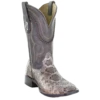Corral Boots Corral Men's Natural Rattle Snake Square Toe Western Boots A3800