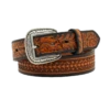 Ariat Men's Floral Embossed Black And Tan Leather Belt A1020867