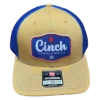 Cinch Men's Tan And Blue Snapback Patch Trucker Cap MCC0800006