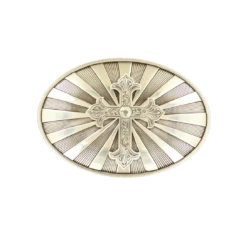 Nocona Men'sSilver Cross With Crystal Belt Buckle 37705