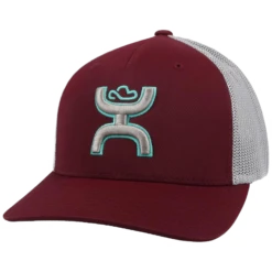 Hooey Men's "Coach" Maroon And Grey Flexfit Hat 2112MAGY