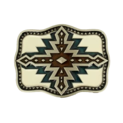Nocona Navy & Brown Western Aztec Belt Buckle 37997