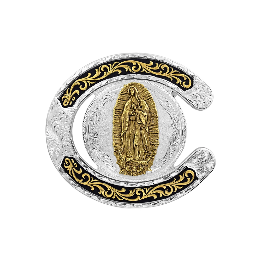 Montana Silversmiths Unisex Horseshoe Guadalupe Buckle 61375-523